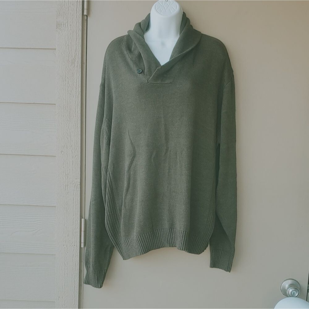 Oscar de la renta olive green cowl neck Sweater